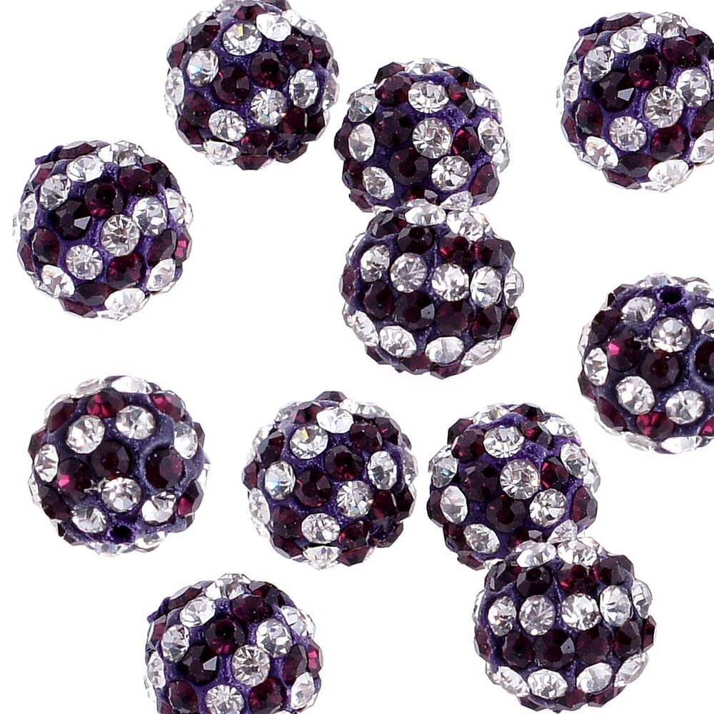 3955 Stripes Czech Crystal Round Disco Ball Clay Beads fit Shamballa